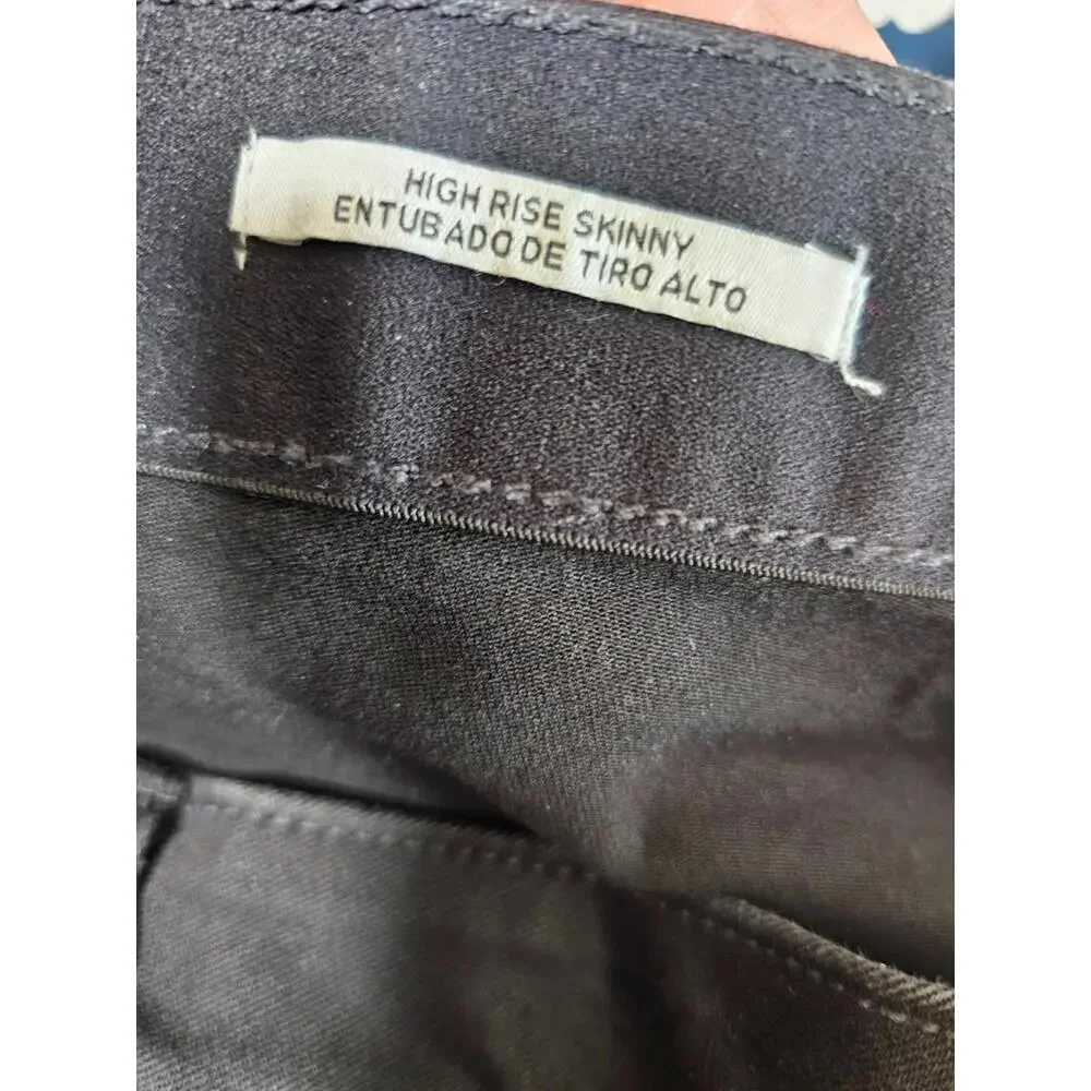 Women's AVA & VIV Jeans Pants High Rise Skinny Size 24 Black Stretch Flat Front - Picture 3 of 11